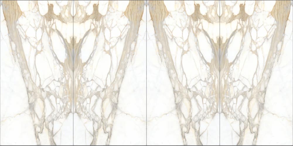 Sicily Gold - White Porcelain - Bernini Gold Bookmatch